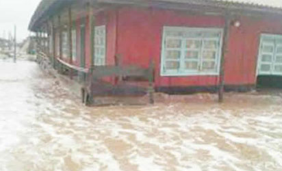 •A house affected by sea incursion in Ayetoro, Ondo State